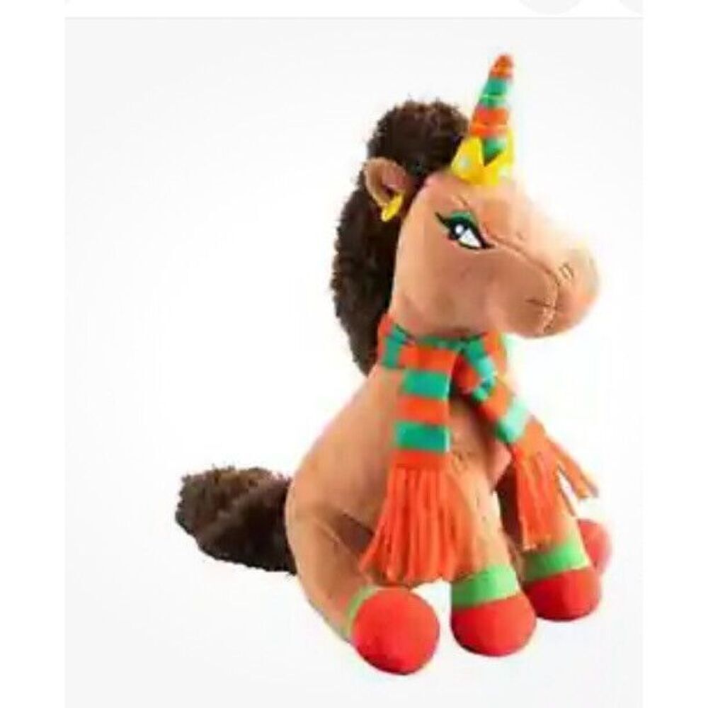 Afro Unicorn Holiday‎ Plush Set – Stuffed Unicorn Toy Christmas 4-Piece Gift Set